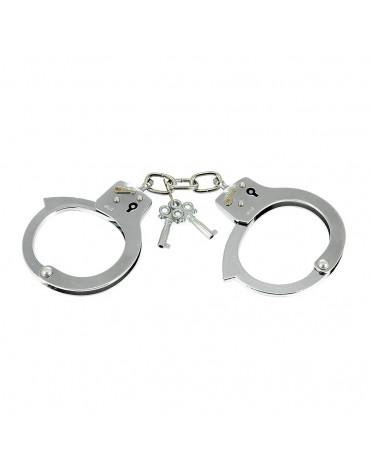 Metal Police Hand Cuffs Chain - Silver