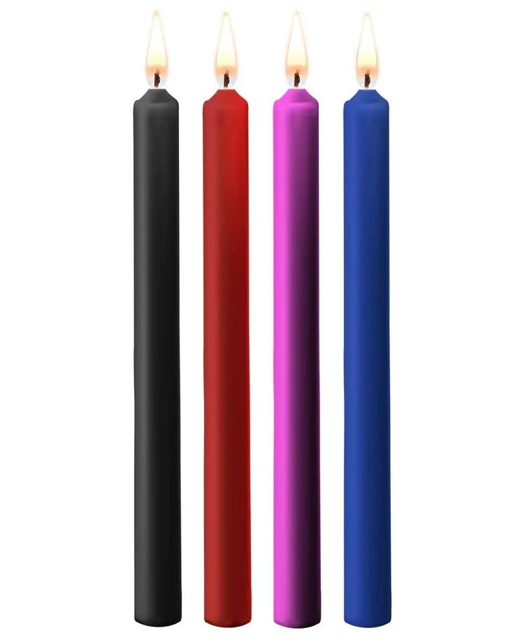 Teasing Wax Candles - 4 Pieces - Large - Multicolor