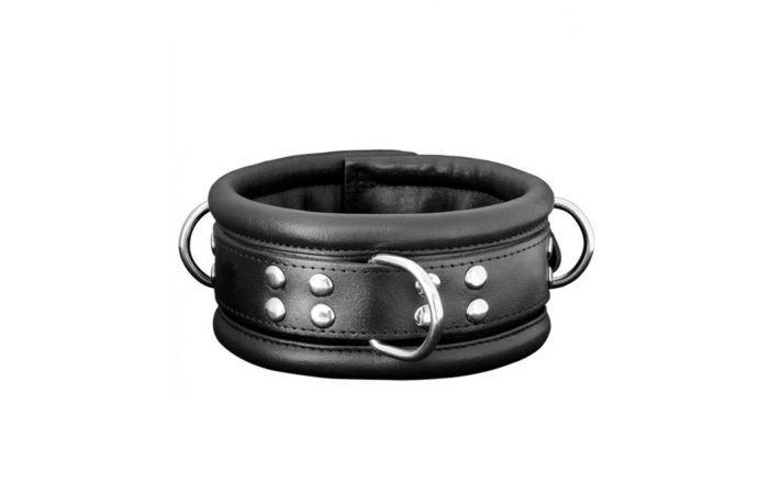 Leather Collar 6,5 cm - Black
