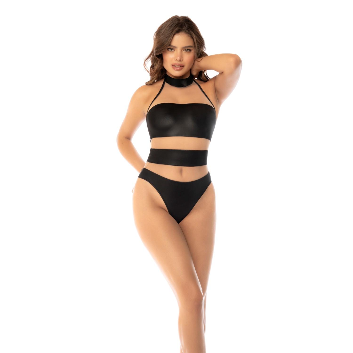 Halter Bodysuit - Nude/Black