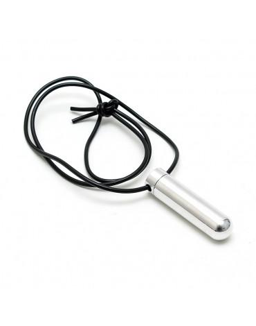 Inhaler with Neck Cord - Black & Silver