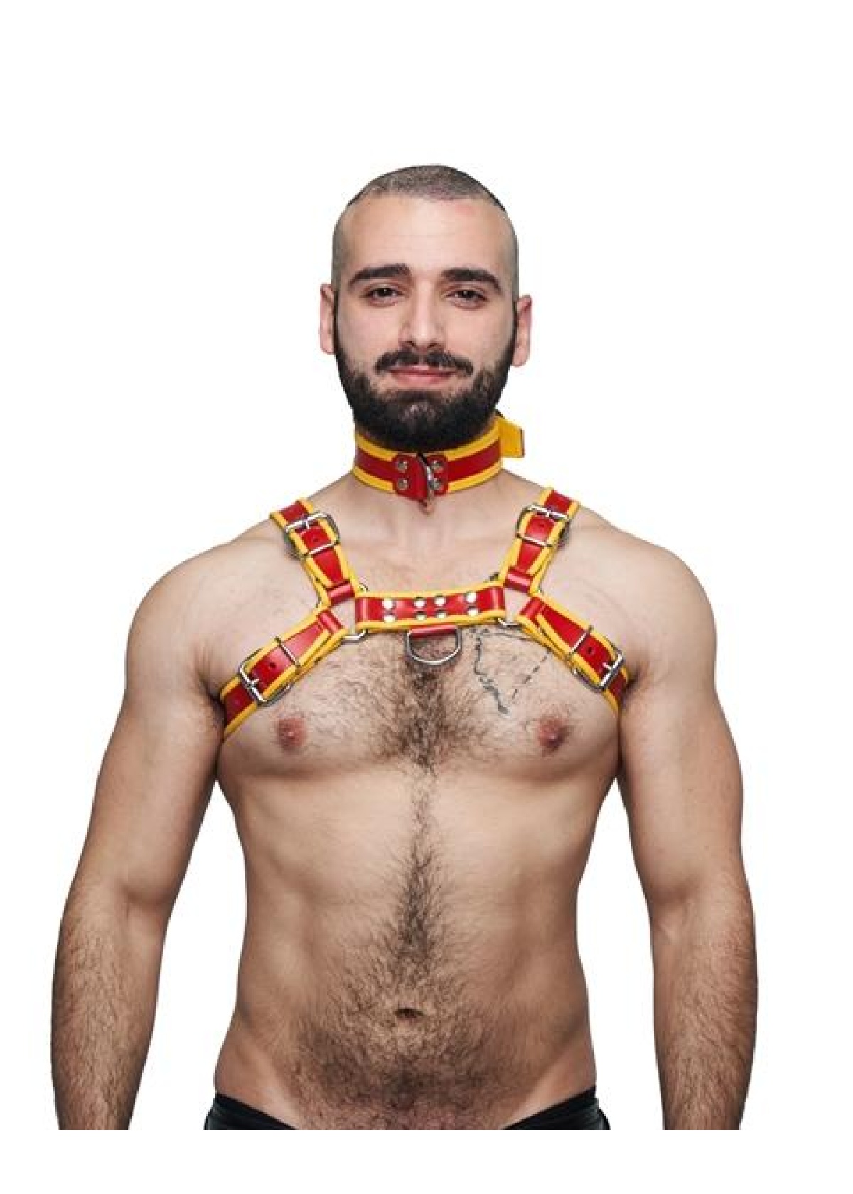 Mister B Leather Circuit Biceps Band - Red Yellow