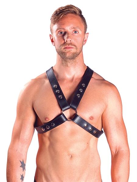 Mister B Leather Top Harness With Snap Studs