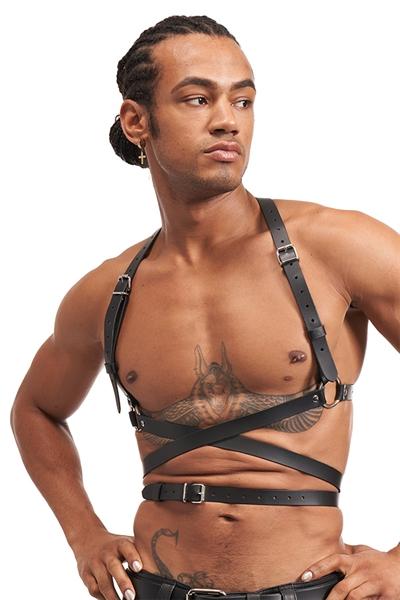 Mister B Serve Leather Icon Harness Black