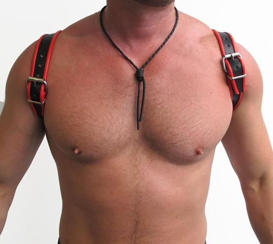 Mister B Leather Halter Harness Black-Red
