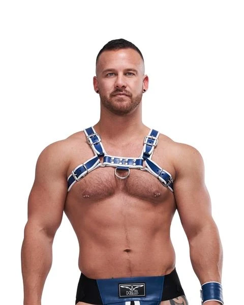 Mister B Leather Circuit Harness - Blue White
