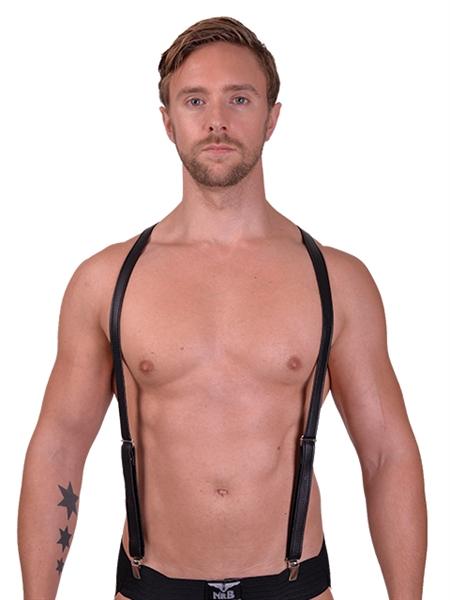 Mister B Leather Suspenders - Black