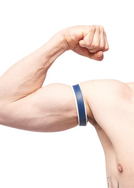 Mister B Leather Circuit Biceps Band - Blue White
