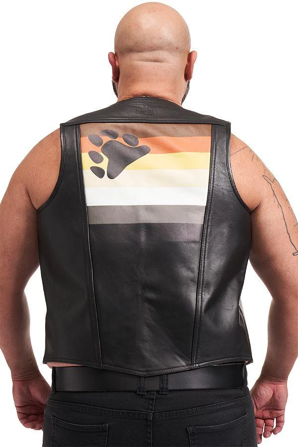 Mister B Leather Muscle Vest Bear Black
