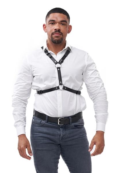 Mister B Serve Leather Star Harness Black