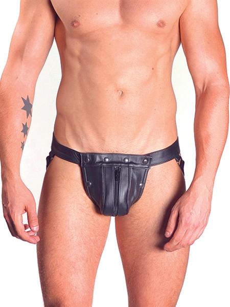 Mister B Leather Double Pouch Zipped Cockring