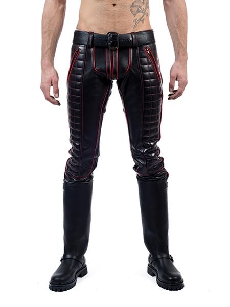 Mister B Leather FXXXer Jeans Red Piping