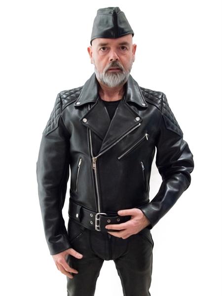 Mister B Leather Motor Jacket with back padding