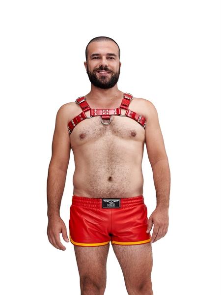 Mister B Leather Chest Harness Saddle Leather Red
