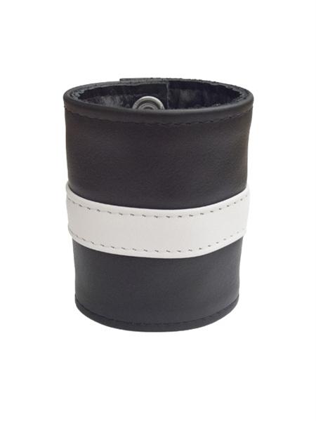 Mister B Leather Wrist Wallet Zip White Stripe
