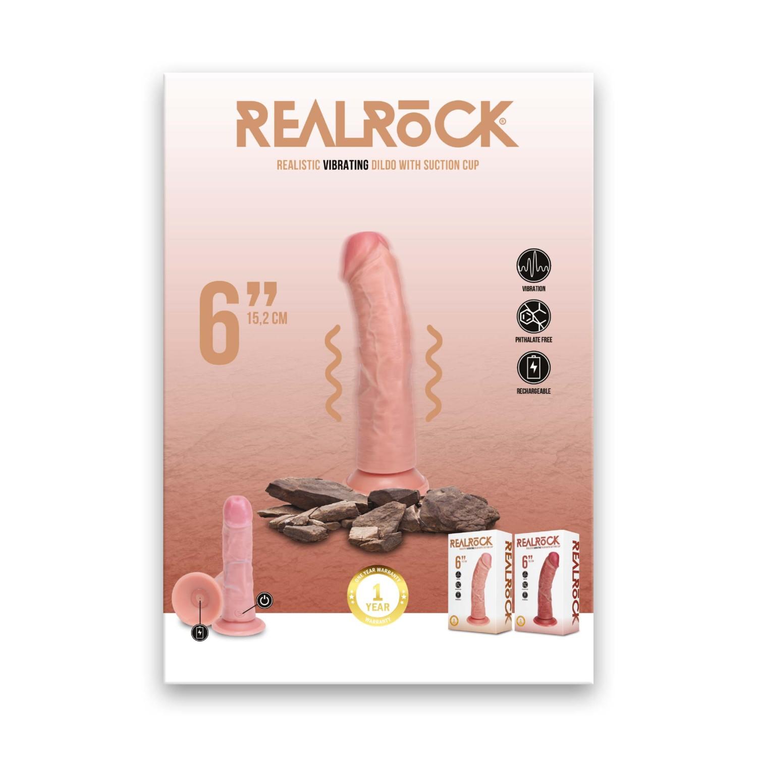 Vibrating Regular Curved Cock - 6 / 15,5 cm - Flesh