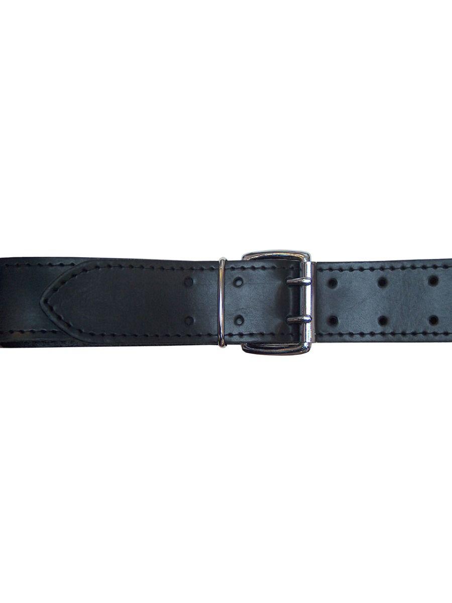 Mister B Leather Belt Stitched 5 cm - Black