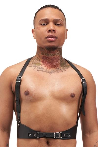 Mister B Serve Leather Statement Harness Black