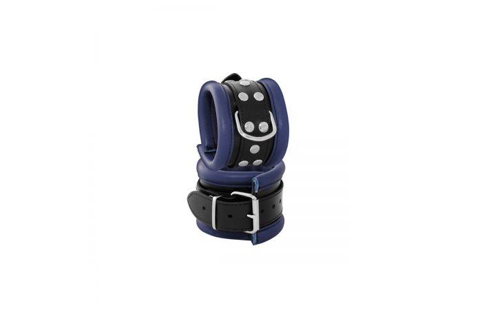 Leather Handcuffs Blue - 6,5 cm