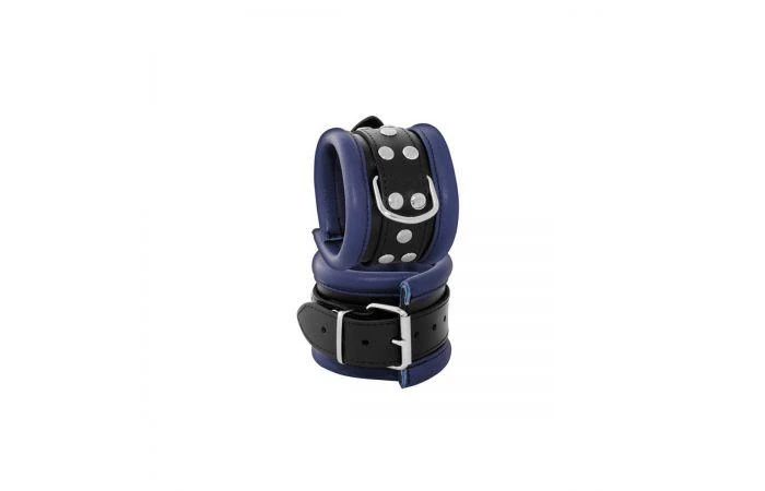 Leather Handcuffs Blue - 6,5 cm