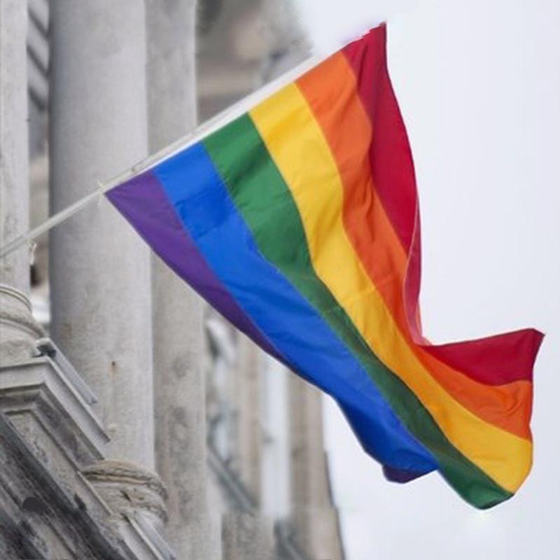 Pride / Rainbow facade flag - 40x60 cm with 70 cm stick