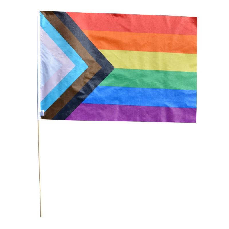 Progress pride hand flag, medium size