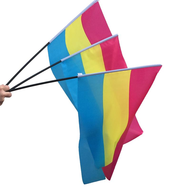 Pan hand flag on a stick - medium size