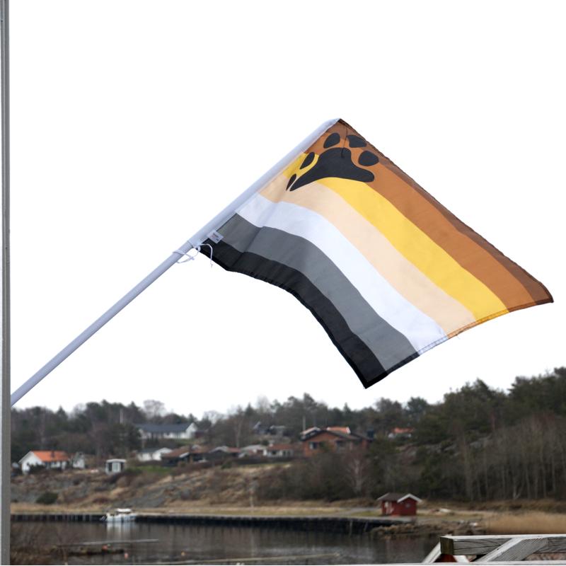 Bear facade flag 45 x 75 cm with plastic tube about 1m