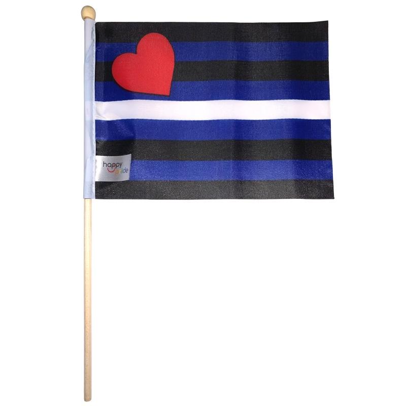 Leather flag on a wood stick mini
