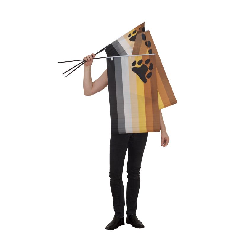 Bear flag on a stick medium size