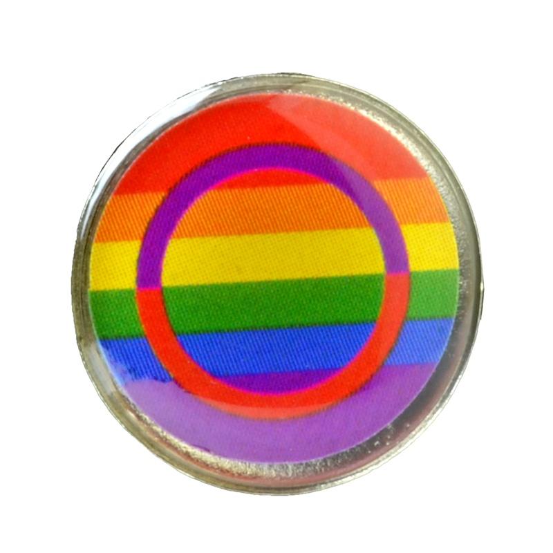 Pins with the Sami pride flag