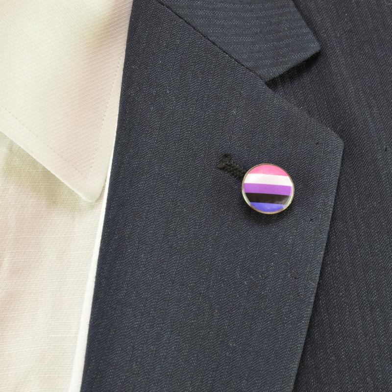 Pins with Gender Fluid flag