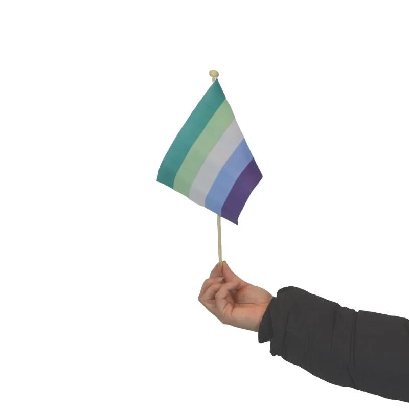 Gay man mini flag on a stick